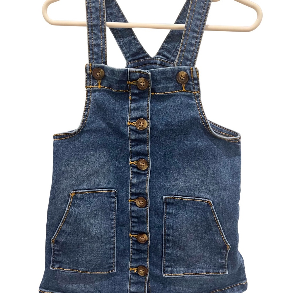 Wonder Nation Blue Denim Overall Jumper Dress